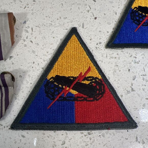 Vintage WWII Army HQ Headquarters Armored Division Patch & Military Bar Ribbons‎ - Picture 4 of 9